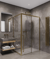 Timo 150х100 левый, стекло прозрачное, профиль матовое золото