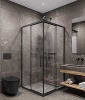 Timo T40 TKSS-90/03C-8 стекло прозрачное, профиль черный