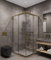 Timo T38 90х90 TKSS-90/17C-8 стекло прозрачное, профиль матовое золото