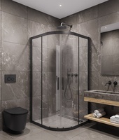 Timo 100х100 TPSS-100/03C-8 стекло прозрачное, профиль черный