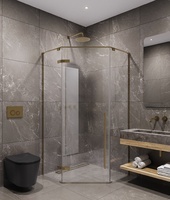 Timo 100х100 TTSSP-100/17C-8 стекло прозрачное, профиль матовое золото