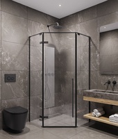 Timo T70 90х90 TTSSP-90/03C-8 стекло прозрачное, профиль черный