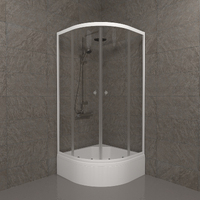 Тритон Ультра 80x80 B Щ0000072616 с поддоном, стекло прозрачное, профиль белый глянцевый