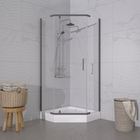 Тритон Дека-Графит 100х100 Щ0000073926 стекло прозрачное, профиль графит, с поддоном