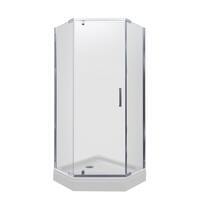 Тритон Дека-Хром 100х100 Щ0000056816 стекло прозрачное, профиль хром, с поддоном