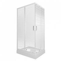 Тритон Фьюжн 100х80 А Щ0000078656 стекло полосы, профиль белый, с поддоном