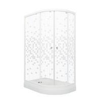 Тритон Коралл 120х80 А Щ0000061780 левый, стекло мозаика, профиль белый, с поддоном