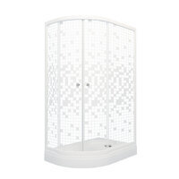 Тритон Коралл 120х80 А Щ0000061781 правая, стекло мозаика, профиль белый, с поддоном