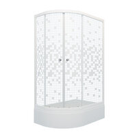 Тритон Коралл 120х80 В Щ0000061783 правый, стекло мозаика, профиль белый, с поддоном