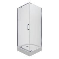 Тритон Терра-Хром 90х90 Щ0000053611 стекло прозрачное, профиль хром, с поддоном