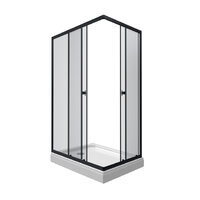 Тритон Вента-Блэк 100х80 Щ0000057855 стекло прозрачное, профиль черный, с поддоном