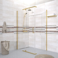 Тритон Терра-Голд 120х90 Щ0000073934 стекло прозрачное, профиль золото