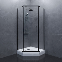 Тритон Дека-Блэк 100x100 Щ0000062933 с поддоном, стекло прозрачное, профиль черный