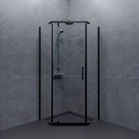 Тритон Дека-Блэк 100x100 Щ0000062934 стекло прозрачное, профиль черный