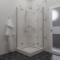 Тритон Дельта-Хром 90х90 Щ0000054215 стекло прозрачное, профиль хром