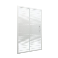 Тритон Слайд 100х185 Щ0000038519 стекло полосы, профиль белый