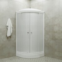 Тритон Лён 90х90 А Щ0000061845 стекло лен, профиль белый