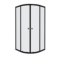 Тритон Альфа-Блэк 100х100 Щ0000054225 стекло прозрачное, профиль черный, без поддона