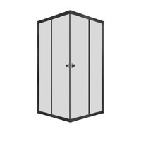 Тритон Вента-Блэк 80х80 Щ0000057857 стекло прозрачное, профиль черный, без поддона