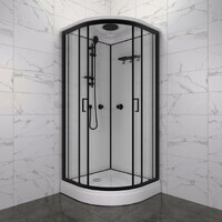 Тритон Прайм-Блэк М3 90x90А Щ0000071582 стекло прозрачное, профиль черный