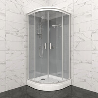 Тритон Прайм-Сатин М3 90х90А Щ0000071581 стекло прозрачное, профиль сатин