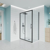 Veconi Evo 120x120 E1-SP-B-120120-01-C9 стекло прозрачное, профиль черный матовый, без поддона