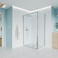 Veconi Evo 120x120 E1-SP-CH-120120-01-C9 стекло прозрачное, профиль хром, без поддона