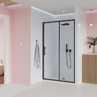 Veconi Evo 150x195 E1-B-150-01-C9 стекло прозрачное, профиль черный матовый