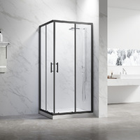 Veconi Rovigo 100x100 RV27B-100100-01-C8 стекло прозрачное, профиль черный, без поддона