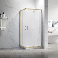 Veconi Rovigo 100x80 RV27G-10080-01-C8 стекло прозрачное, профиль золото брашированное, без поддона