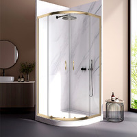 Veconi Rovigo 80x80 RV202G-80-01-C4 стекло прозрачное, профиль брашированное золото, без поддона