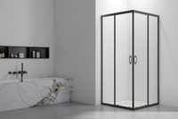 Veconi Rovigo 90x90 RV101B-90-01-C4 стекло прозрачное, профиль черный