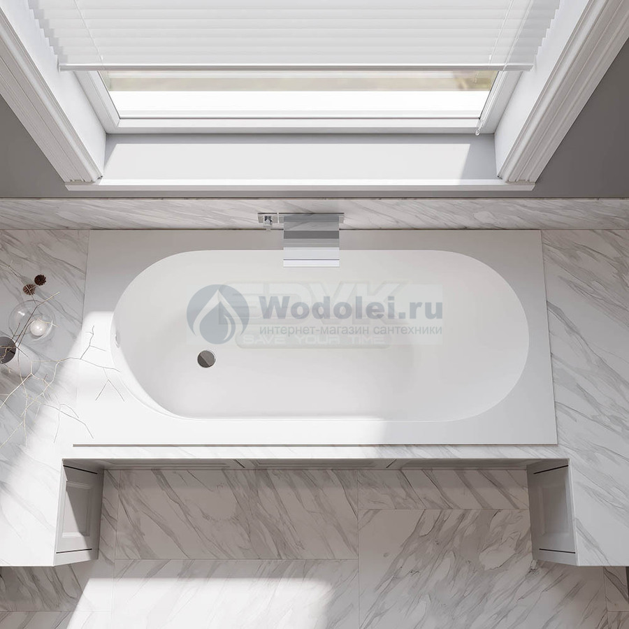 Ванна из искусственного камня Veconi Stampo slim 180x80 STMSLIM18080M белая матовая