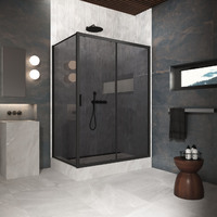 Vegas-Glass 105x80 ZP+ZPV Protec 105*80 02М 07 профиль черный матовый, стекло графит