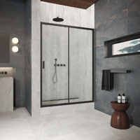 Vegas-Glass 110 см ZP Protec h1900 110 02М 02 профиль черный матовый, стекло шиншилла