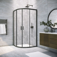 Vegas-Glass 110x110  ZS NOVO h2000 110 02М 01 профиль черный матовый, стекло прозрачное