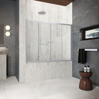 Vegas-Glass 150x140  Z2V Protec 150 07 01 профиль матовый хром, стекло прозрачное