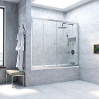 Vegas-Glass 155x140  Z2V NOVO 155 07 01 профиль матовый хром, стекло прозрачное