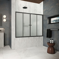 Vegas-Glass 155x140  Z2V Protec 155 02М 10 профиль черный матовый, стекло сатин