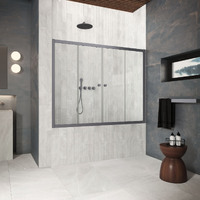 Vegas-Glass 155x140  Z2V Protec 155 06 01 профиль gunmetal, стекло прозрачное