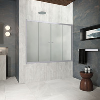 Vegas-Glass 160x140  Z2V Protec 160 07 10 профиль матовый хром, стекло сатин