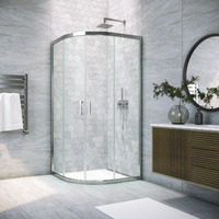 Vegas-Glass 80x80  ZS TUR NOVO 80 08 01 профиль глянцевый хром, стекло прозрачное