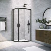 Vegas-Glass 90x80  ZS-F NOVO h2000 90*80 02М 01 профиль черный матовый, стекло прозрачное