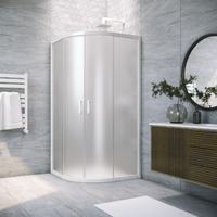 Vegas-Glass 90x90  ZS NOVO h2000 90 01 10 профиль белый, стекло сатин