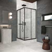 Vegas-Glass ZA Protec 120x120 ZA Protec h1900 120 02М 01 профиль черный матовый, стекло прозрачное