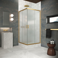 Vegas-Glass ZA Protec 120x120 ZA Protec h1900 120 03 10 профиль золото матовое, стекло сатин