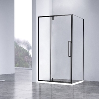 Vincea Slim-N 120x100 VSR-4SNP1012CLB стекло прозрачное, профиль черный, без поддона