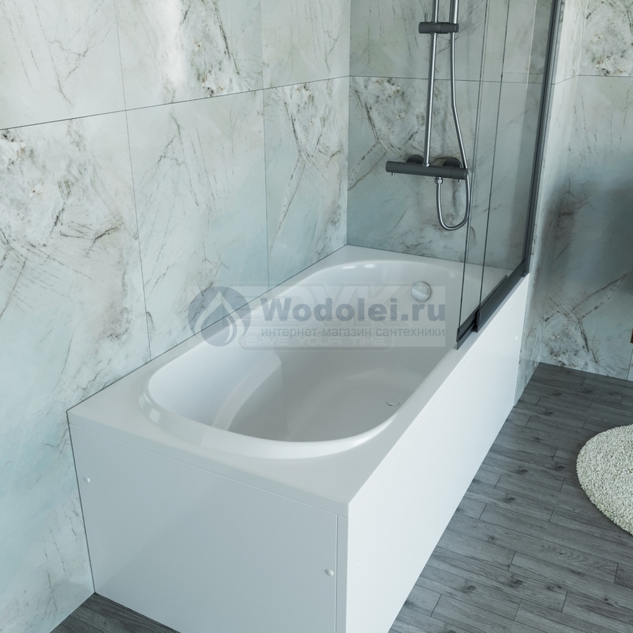 Акриловая ванна Vincea VBT-2A150-LG 150х75 с ножками, пристенная, белая