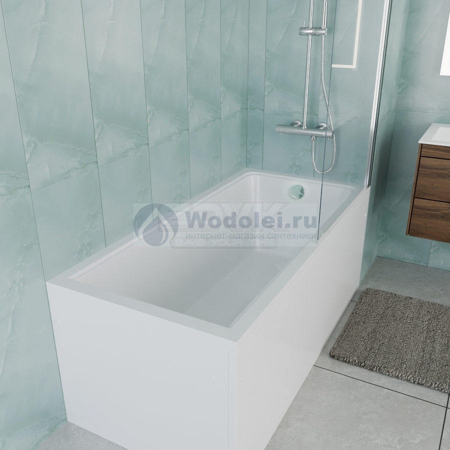 Акриловая ванна Vincea VBT-2G150-FR 150х70 с каркасом, пристенная, белая