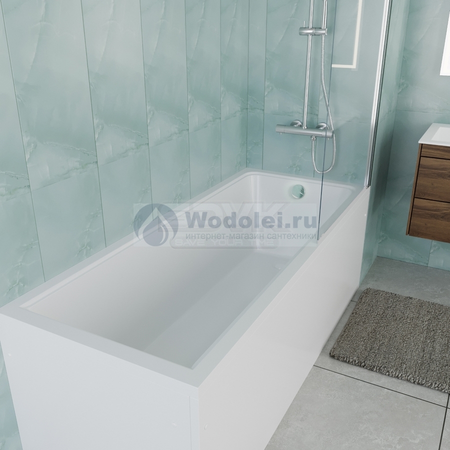 Акриловая ванна Vincea VBT-2G170-FR 170х70 с каркасом, пристенная, белая